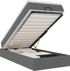 vidaXL Cadru pat otoman cu saltea țesătură gri închis 90x200 cm