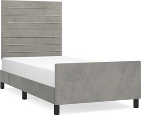 vidaXL Cadru de pat fără saltea, gri deschis, 80x200 cm, catifea