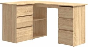 vidaXL Birou de colț, stejar sonoma, 145x100x76 cm, lemn prelucrat