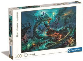 Fantasy Underwater Battle Lumea fanteziei 3000 de piese puzzle Clementoni
