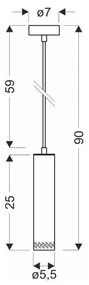 Lustră neagră cu abajur din lemn ø 7 cm Tubo – Candellux Lighting