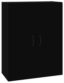 812304 vidaXL Dulap de perete suspendat, negru, 69,5x32,5x90 cm