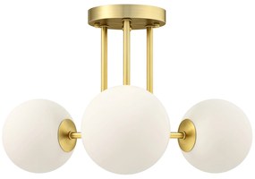 HOMCOM Candelabru de Tavan Vintage cu 3 Puncte de Lumină, cu Socluri G9, 42x42x26.5 cm, Becuri Neincluse, Aur | Aosom Romania