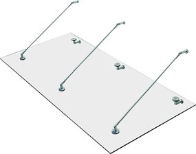 HOMCOM Copertină din sticlă pentru ușă, sticlă călită (ESG), oțel inoxidabil, sticlă transparentă 200x90cm | Aosom Romania