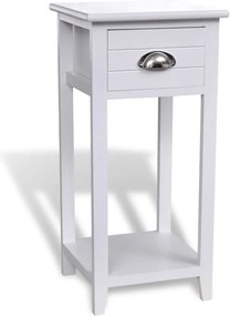 vidaXL Noptieră cu 1 sertar, alb