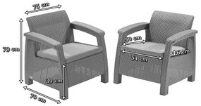 Set de mobilier de grădină Corfu Fiesta II duo cu masă melodică