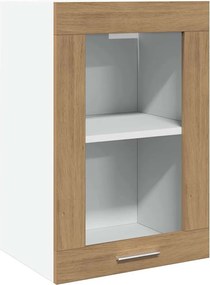 vidaXL Dulap de sticlă suspendat “Lyon”, stejar artizanal, 40x31x60 cm