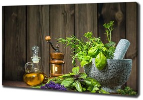 Tablou canvas Ierburi într-un mojar