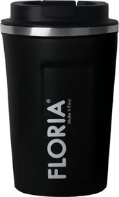 Cana de cafea Floria ZLN9969 tip termos, capacitate 380ml, interior din inox, pereti dublii, negru