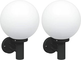 vidaXL Lumină de perete pentru exterior 2 pcs Negru 28 x 25 x 38 cm
