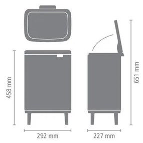 Cos pentru gunoi Brabantia Bo Small Hi 1006650, 12 L, Deschidere lina si silentioasa, Inox