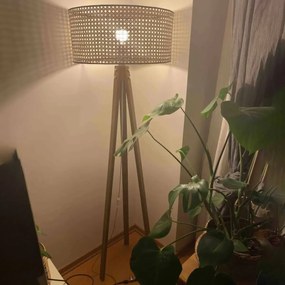 Lampadar corp lemn  textil,nuc- bej, Homs, 153 cm,40006