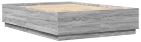3209707 vidaXL Cadru de pat, gri sonoma, 140x200 cm, lemn prelucrat