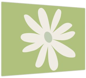 Tablou pe sticlă - Hippies, flori verzi N⁰2 (70x50 cm)