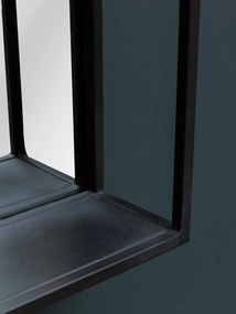 Oglinda de perete, neagra, din metal, Square