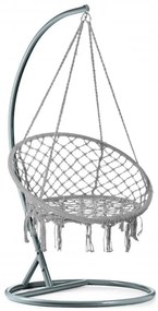 Fotoliu suspendant gri KOLUMBIA cu suport