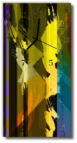 Ceas de perete din sticla vertical Arta colaj de culoare