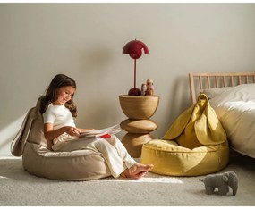 Fotoliu puf pentru copii galben cu tapițerie din catifea Bunny – Wigiwama