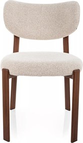 Scaun lemn tapitat Rin D bej deschis/nuc - H79 cm