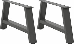 vidaXL Picioare pentru măsuță de cafea în formă de A, 2 buc., antracit, 70x(30-31) cm, oțel