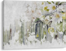 Tablou - Flori albe, vintage (70x50 cm)