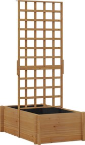 Outsunny Jardinieră cu spalier, ghiveci din lemn pentru plante cățărătoare, legume, 100 x 60 x 150 cm, natural | Aosom Romania