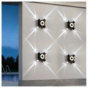 Aplica Exterior , Aluminiu, IP65, Lumina Neutra, 4W, Negru