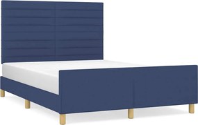 vidaXL Cadru de pat fără saltea, albastru, 140x200 cm, textil