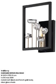 Aplica de perete moderna design deosebit CAROLINE negru mat/ french gold