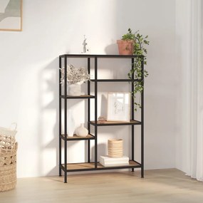 Biblioteca, 80x30x120 cm, otel si lemn prelucrat