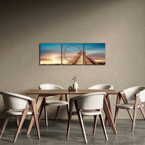 Tablou - Monumente renumite maiașe (cu ceas) (90x30 cm)