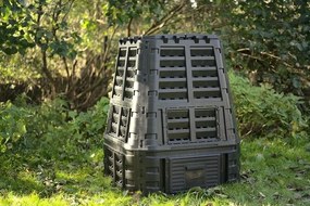 Composter din plastic pentru grădină, negru, 740 l