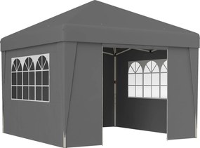 Outsunny Tonelă de grădină pliabilă 3 x 3 x 2,75 m anti-UV 30 + cu ferestre + pereți laterali + sac de transport gri închis | Aosom Romania
