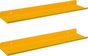 vidaXL Raft suspendat 2 pcs Galben muștar 40 x 9 x 2,5 cm Oțel