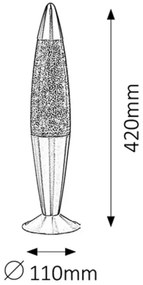 Rabalux 4113 - Lampa cu lava GLITTER 1xE14/25W/230V