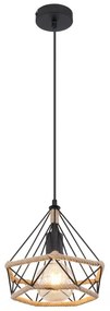 Pendul design industrial ULLEU negru, maro 25cm