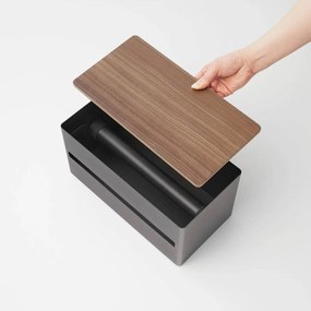 Suport orizontal pentru prosoape de bucătărie din hârtie negru din metal Rin – YAMAZAKI