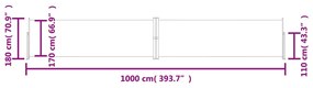 Copertina laterala retractabila, rosu, 180x1000 cm Rosu, 180 x 1000 cm