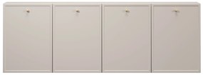Comodă suspendată cu patru uși Lorini 200 cm - cașmir / mânere aurii
