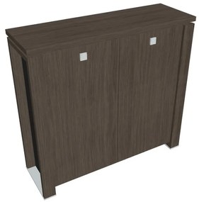 Dulap mediu Verno+ S 140 x 46 x 130 cm, stejar antracit / negru