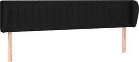 vidaXL Tăblie de pat cu aripioare negru 183x23x78/88 cm textil