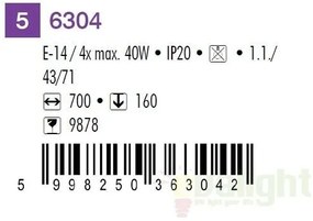 Lustra, Plafonier cu 4 spoturi, crom satinat, Soma 6304 RX