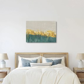 Tablou pe sticlă - Textura cu decor auriu (70x50 cm)