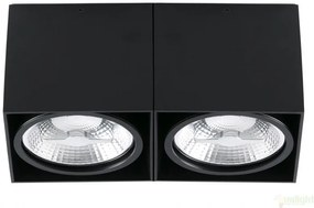 Plafonier negru cu 2 spoturi directionabile cu design modern, TECTO-2 63277