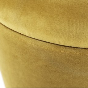 Taburet, catifea Velvet auriu/crom argintiu, DARON