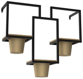 Ghiveci de flori de perete 46x53 cm auriu