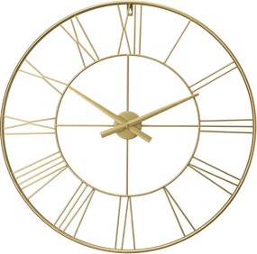 Ceas de perete în stil industrial ARATIO, Ø 70 cm, auriu
