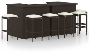 3064925 vidaXL Set mobilier bar de grădină cu perne, 8 piese, maro, poliratan