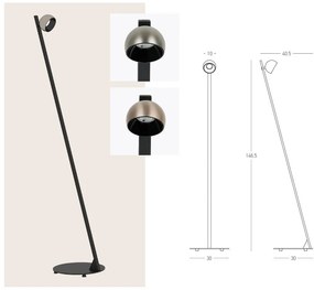 Lampadar cu spot LED BRUSHED CHAMPAGNE GOLD ZB-25344