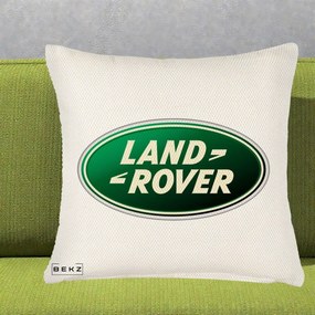 Perna Personalizata cu emblema Land Rover, 40x40 cm, Crem Reliefat, Husa Detasabila, Perna Inclusa, BEKZ®